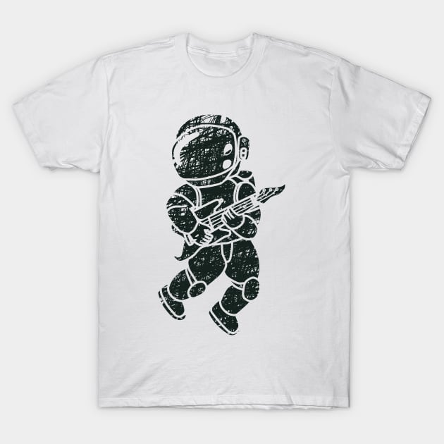 an astronaut playing guitar for icon or logo T-Shirt by bloomroge